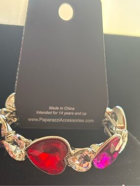 paparazzi multicolor Heart & Round Crystal Stretch Bracelet